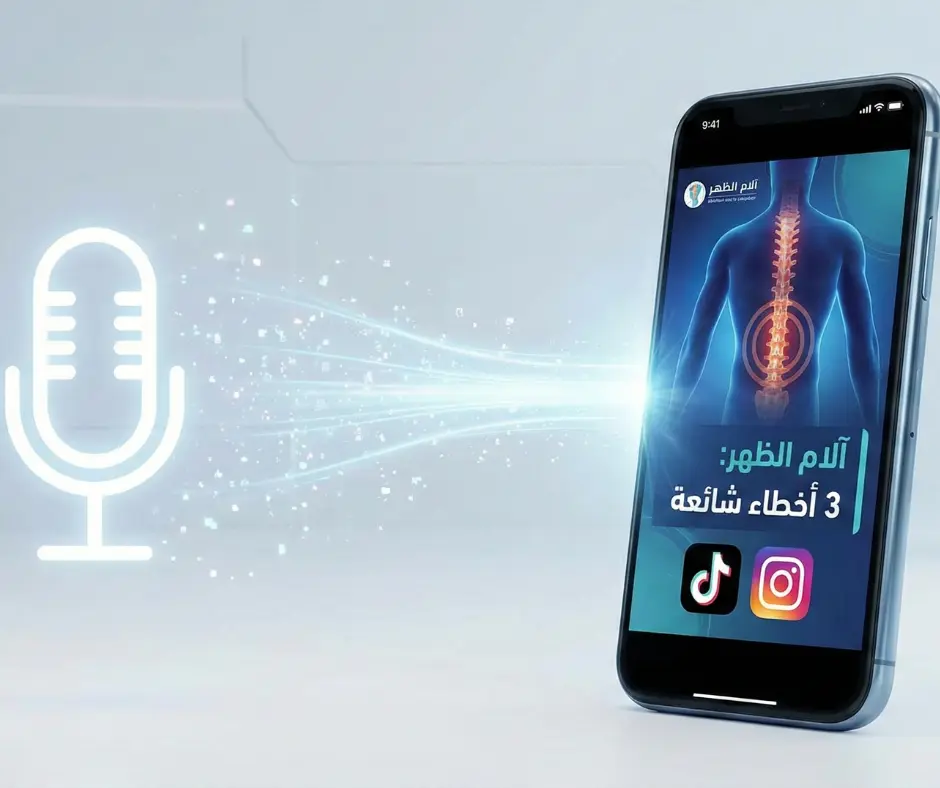 تحويل تسجيل صوتي بسيط (ميكروفون) إلى فيديو "Reel" طبي احترافي وجاهز للنشر على منصات مثل تيك توك وإنستجرام، وذلك باستخدام تقنيات الذكاء الاصطناعي.
